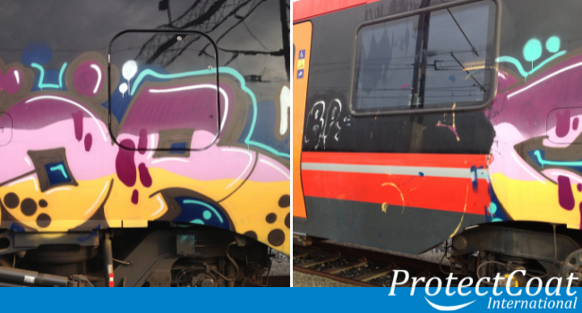 Protectcoat International graffiti verwijderen remover bus trein train